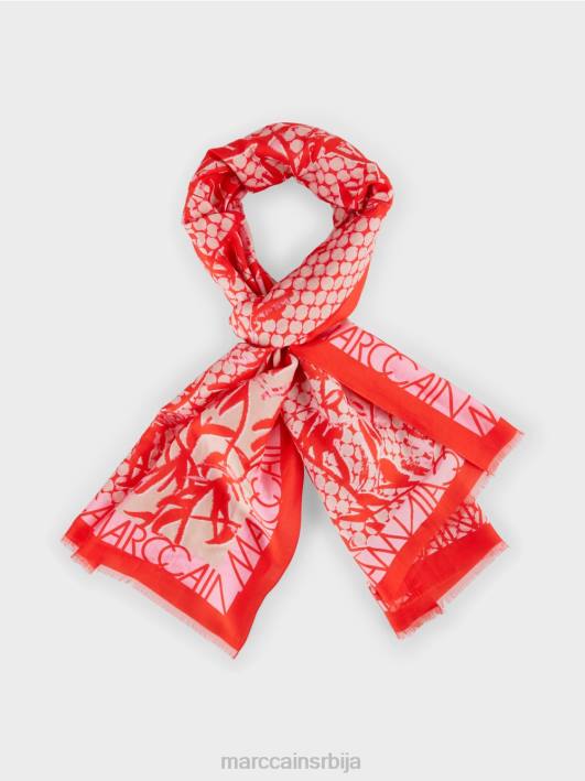 шал у мешавини штампе Marc Cain D6881735 мандарина прибор