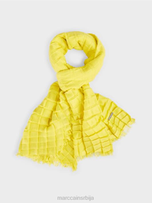 плисирани карирани шал Marc Cain D6881742 зелени сумпор прибор