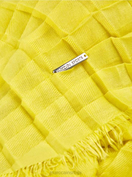 плисирани карирани шал Marc Cain D6881742 зелени сумпор прибор