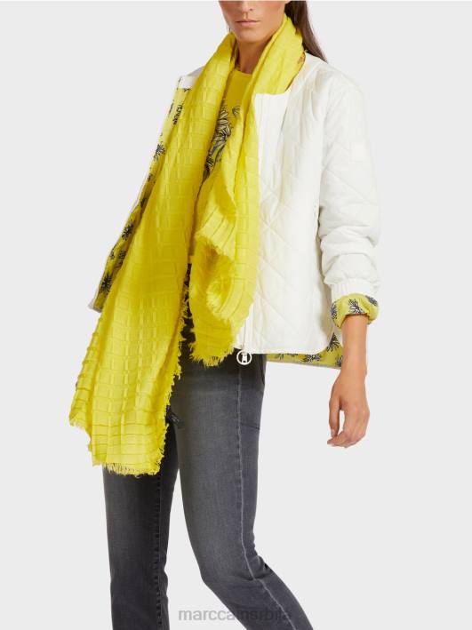 плисирани карирани шал Marc Cain D6881742 зелени сумпор прибор