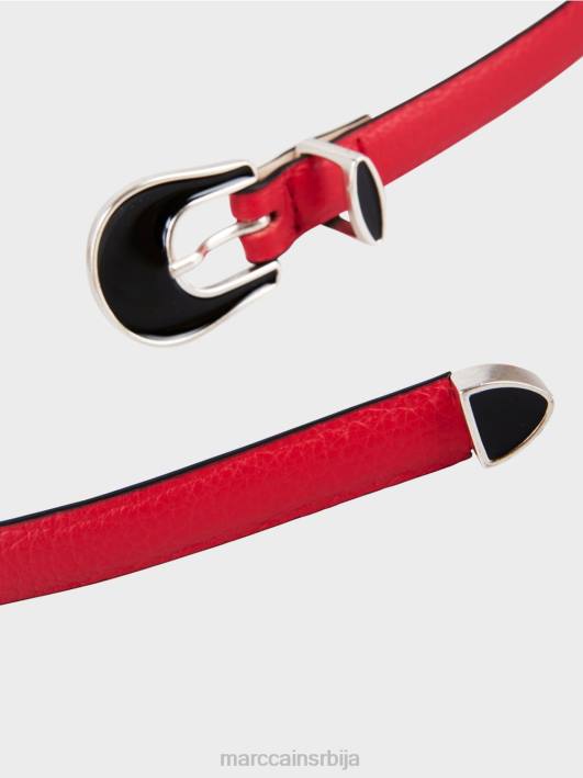 појас за кукове од говеђе коже Marc Cain D6881714 Бордо прибор