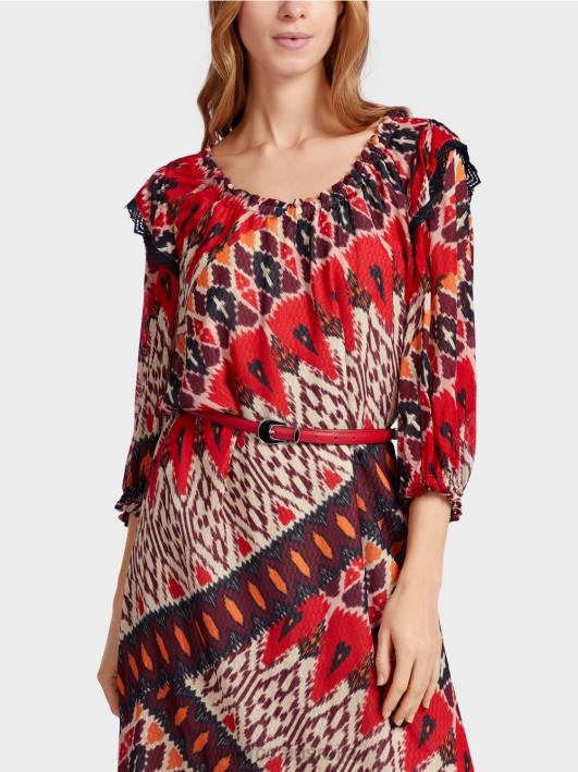 појас за кукове од говеђе коже Marc Cain D6881714 Бордо прибор