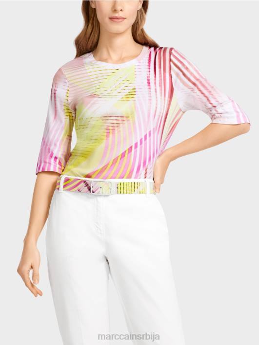 шарени каиш за кукове од напе од говеђе коже Marc Cain D6881717 лагана лимеада прибор