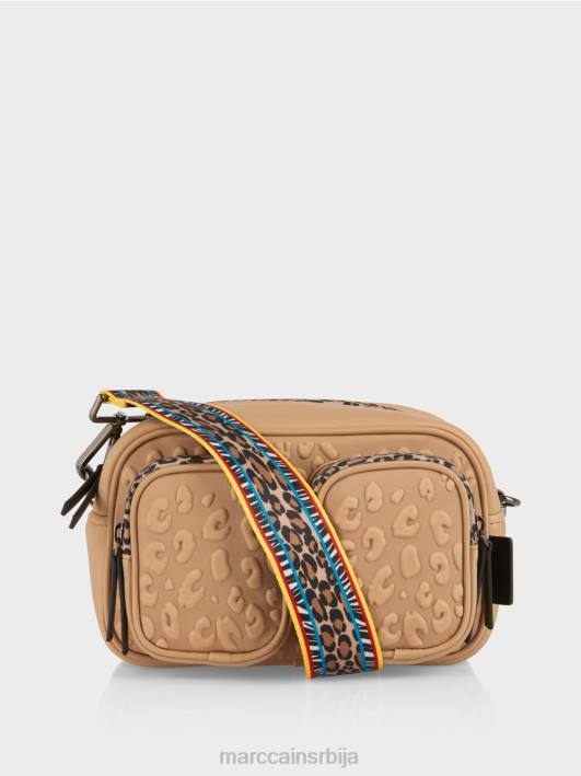 торба за раме са рељефним дизајном Marc Cain D6881502 мека кафа прибор