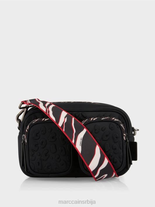 торба за раме са рељефним дизајном Marc Cain D6881517 црн прибор