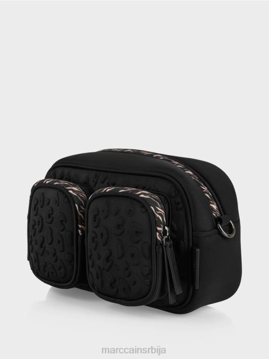 торба за раме са рељефним дизајном Marc Cain D6881517 црн прибор