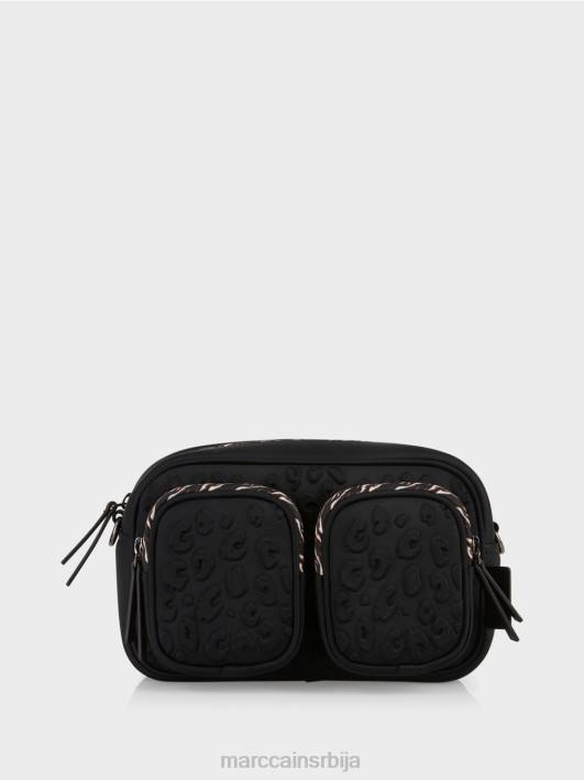 торба за раме са рељефним дизајном Marc Cain D6881517 црн прибор