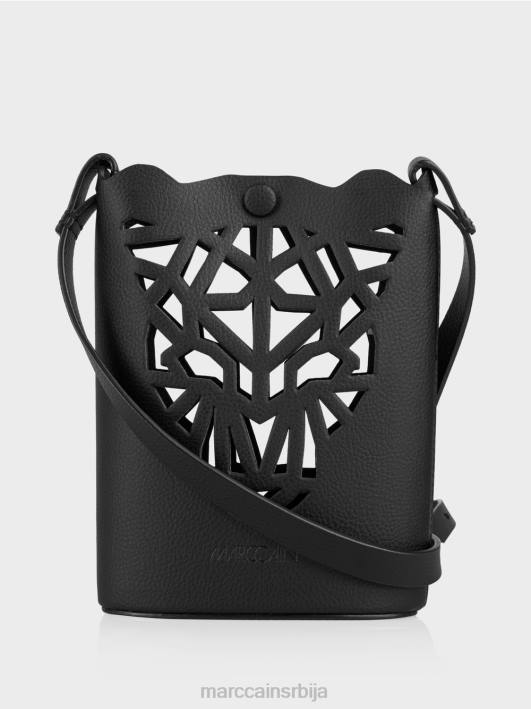 "преиспитајте заједно" мини торба са леопард главом Marc Cain D6881525 црн прибор