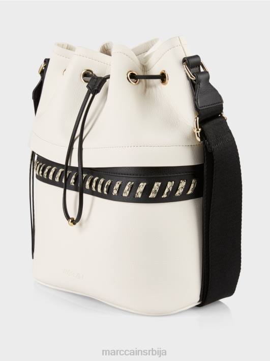 торба са кантом „преиспитајмо заједно“. Marc Cain D6881529 бело и црно прибор