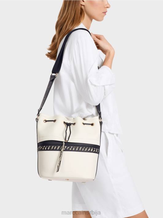 торба са кантом „преиспитајмо заједно“. Marc Cain D6881529 бело и црно прибор