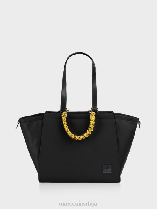 торба са хекланим ручкама "преиспитајмо заједно". Marc Cain D6881534 црн прибор