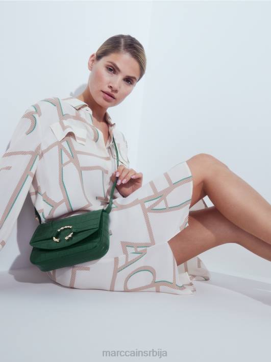 торба на рамену са украсним прстеном Marc Cain D6881540 мрачна шума прибор