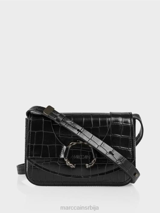 торба на рамену са украсним прстеном Marc Cain D6881542 црн прибор