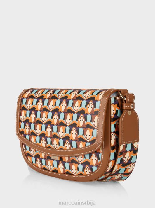 торбу на рамену понављајући узорак леопарда Marc Cain D6881545 јасно наранџаста прибор