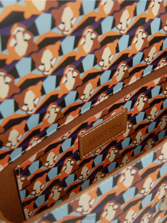 торбу на рамену понављајући узорак леопарда Marc Cain D6881545 јасно наранџаста прибор