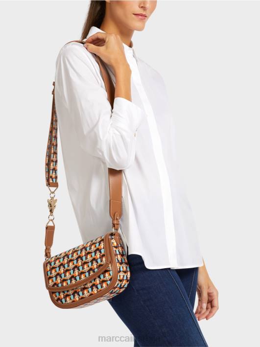 торбу на рамену понављајући узорак леопарда Marc Cain D6881545 јасно наранџаста прибор