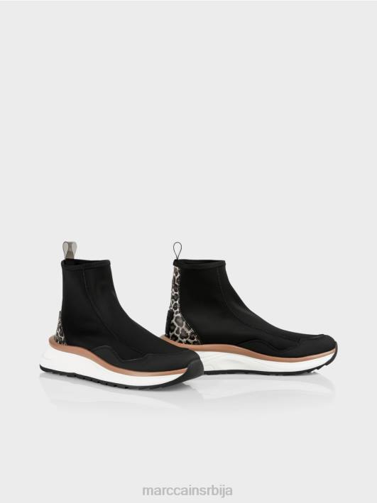 ципеле средњег кроја са леопард петом Marc Cain D6881626 црн обућа