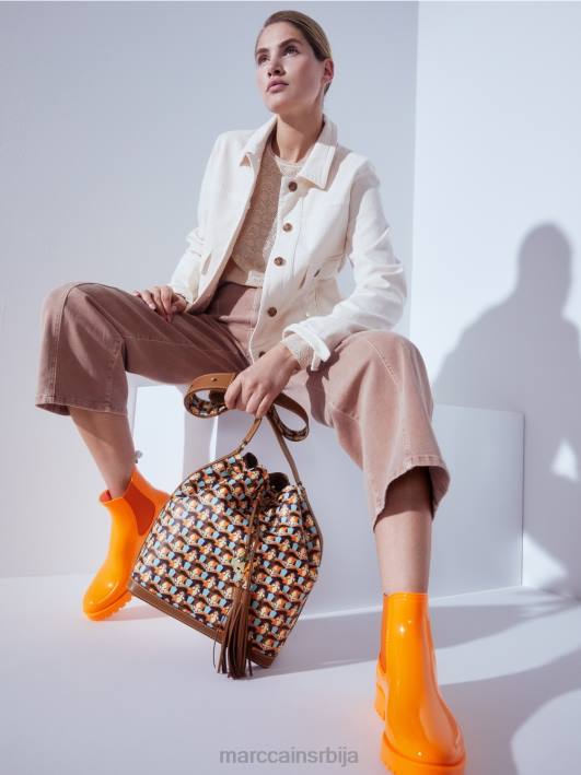 гумене чизме челси са профилним ђоном Marc Cain D6881651 светло наранџаста обућа