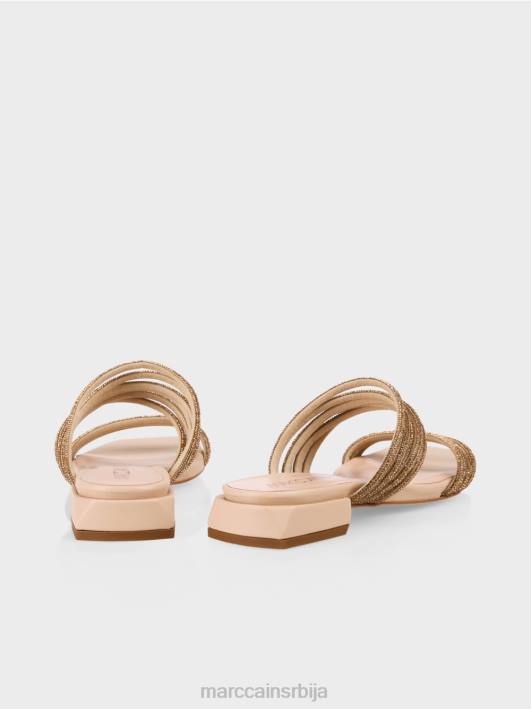 елегантне сандале са стакленим шљокицама Marc Cain D6881607 панна цотта обућа
