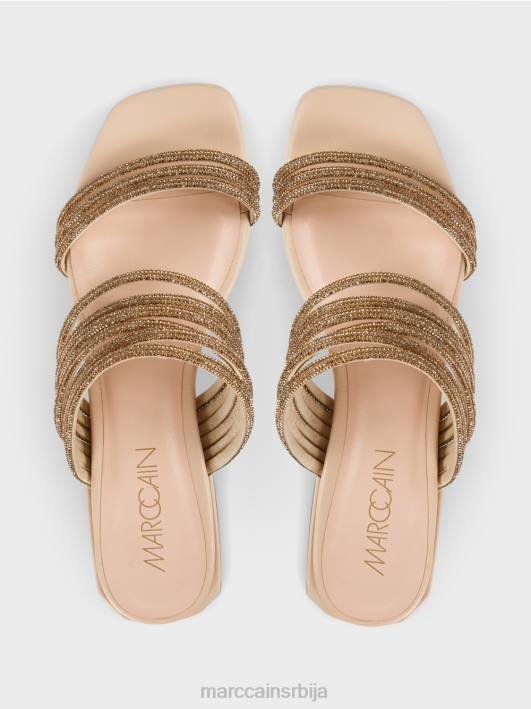 елегантне сандале са стакленим шљокицама Marc Cain D6881607 панна цотта обућа