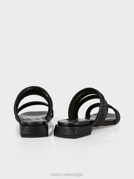 елегантне сандале са стакленим шљокицама Marc Cain D6881621 црн обућа