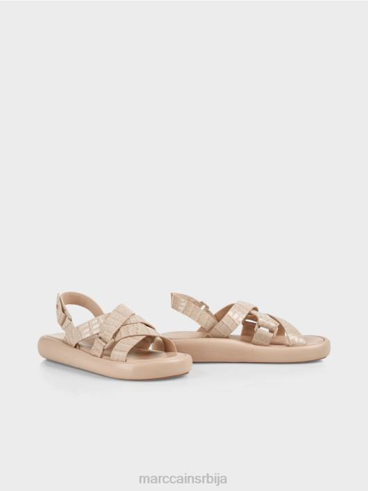 сандале од вештачког крокодила Marc Cain D6881634 софт таупе обућа