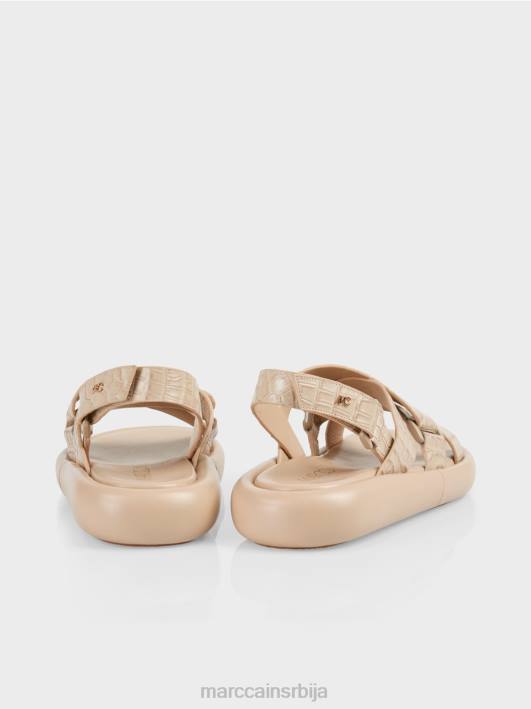 сандале од вештачког крокодила Marc Cain D6881634 софт таупе обућа