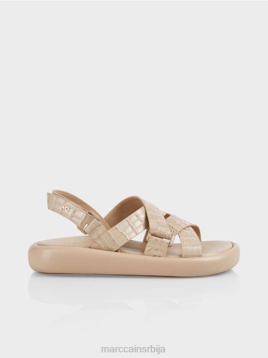 сандале од вештачког крокодила Marc Cain D6881634 софт таупе обућа